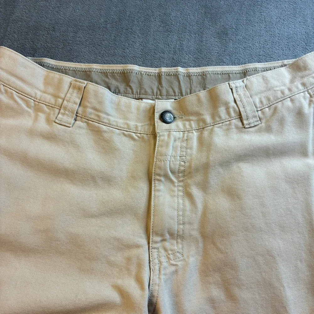 Columbia Mens Tan Khaki Cotton Canvas Utility Carpenter Pants 36x32 Straight Leg